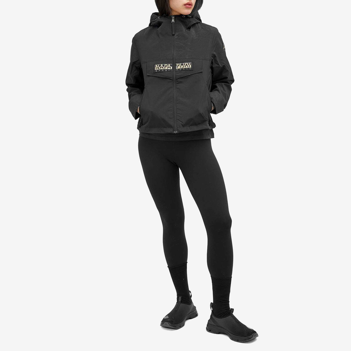 Napapijri Women's Zip Rainforest Windbreaker Jacket in Black