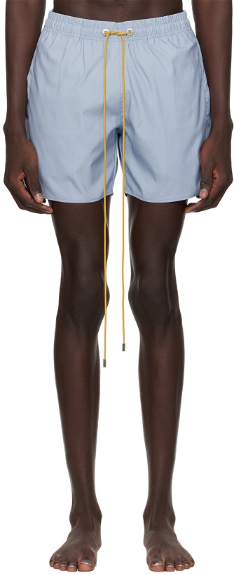 Photo: Rhude Blue Embroidered Swim Shorts