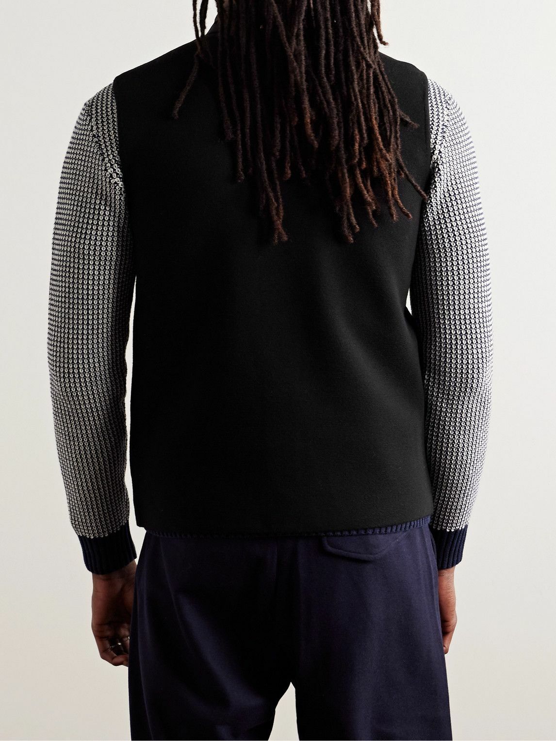 Orlebar Brown - Fitzroy Slim-Fit Panelled Merino Wool and Quilted Shell Down Gilet - Black