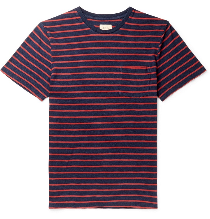 Photo: Bellerose - Striped Cotton-Jersey T-Shirt - Red