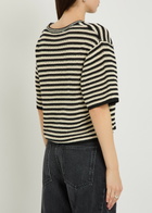 Anine Bing Theo Striped Cotton-blend T-shirt Black