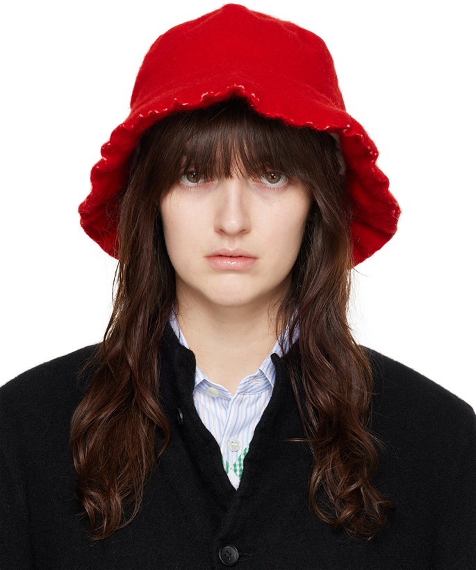 Photo: Comme des Garçons Shirt Red Wool Nylon Tweed Bucket Hat