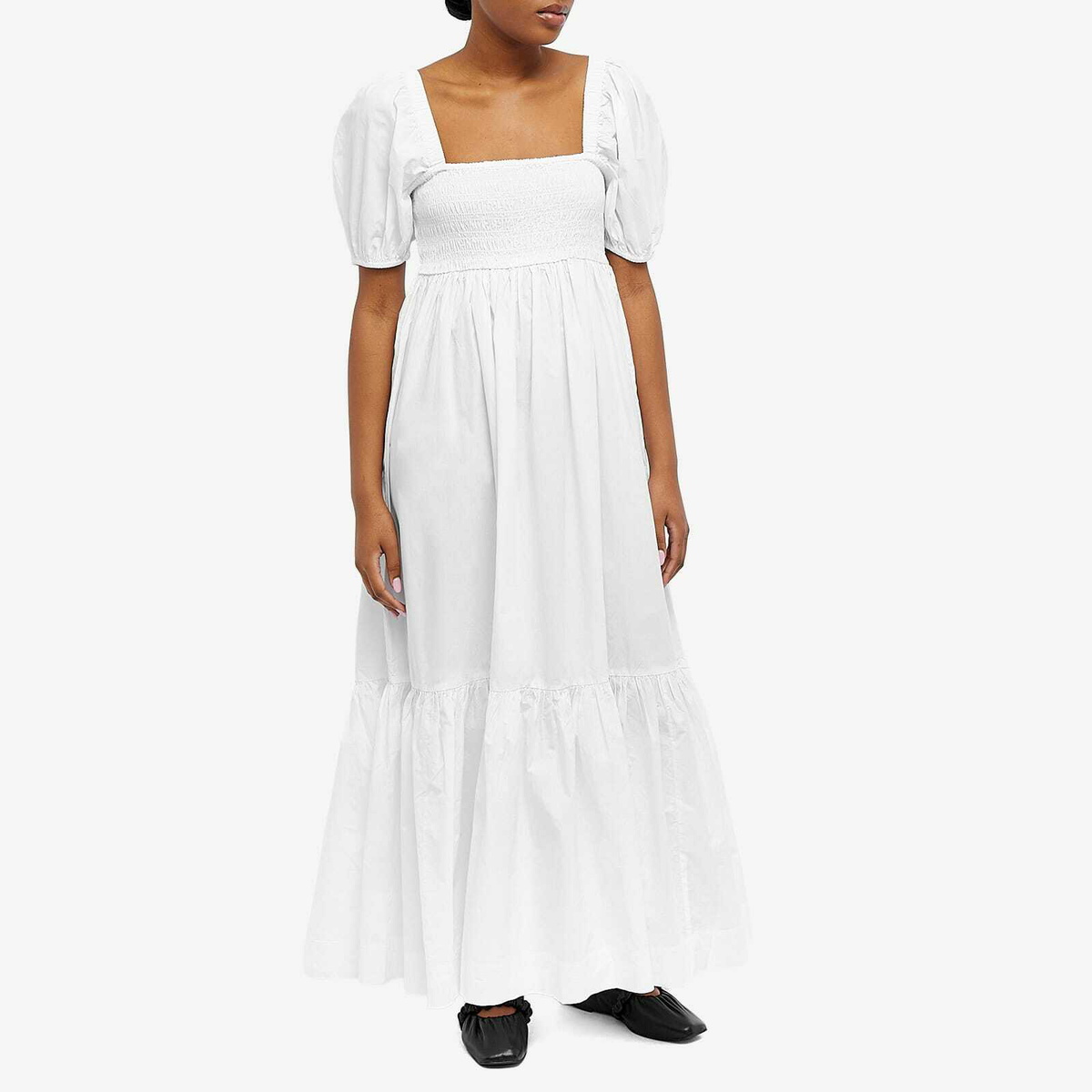 chinese dress ladies Curate & Create Smock Maxi Dress White – VRG GRL main image 1