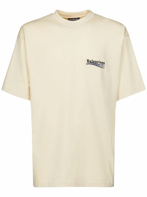 Photo: BALENCIAGA - Logo Embroidery Cotton T-shirt