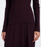 Joseph Ribbed-knit wool-blend polo sweater