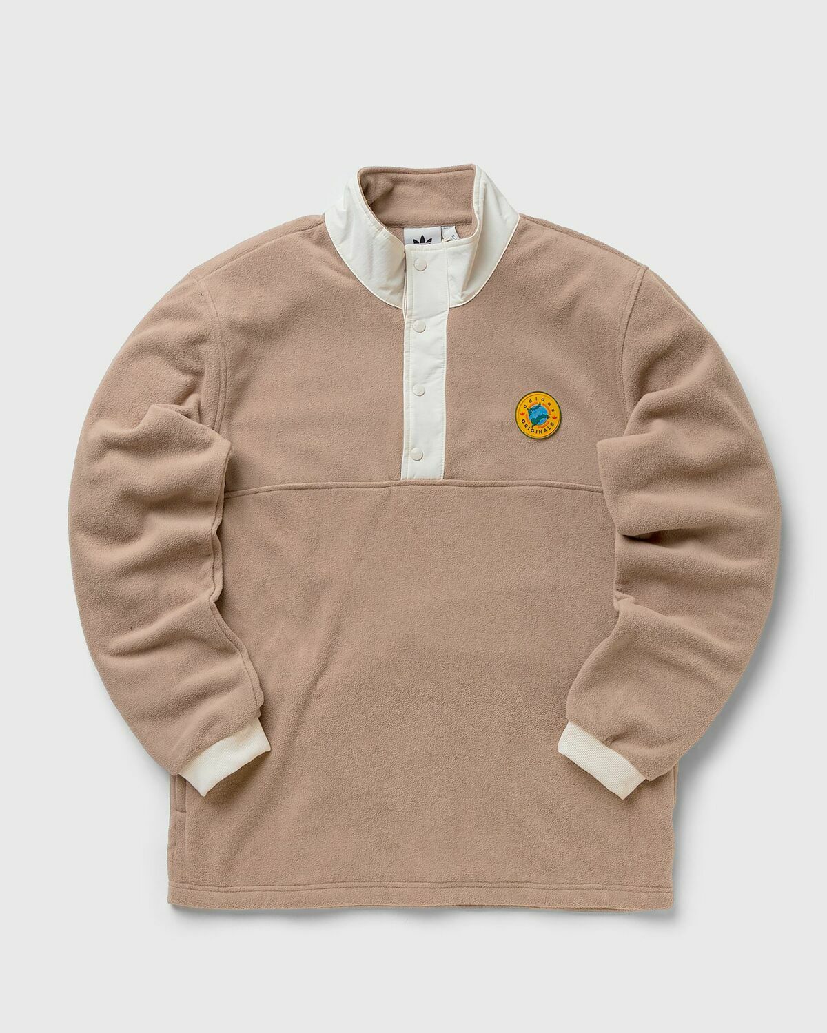 Adidas Wander Hour Snap Fleece Brown Half Zips