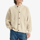 FrizmWORKS Men's Heavy Wool Cardigan in Cream