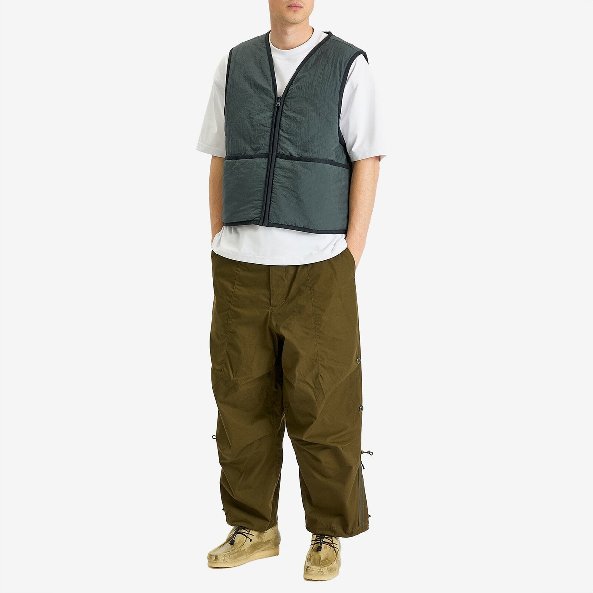 Poliquant Men's Changing Length Wide Zip Up Tucked Trousers in