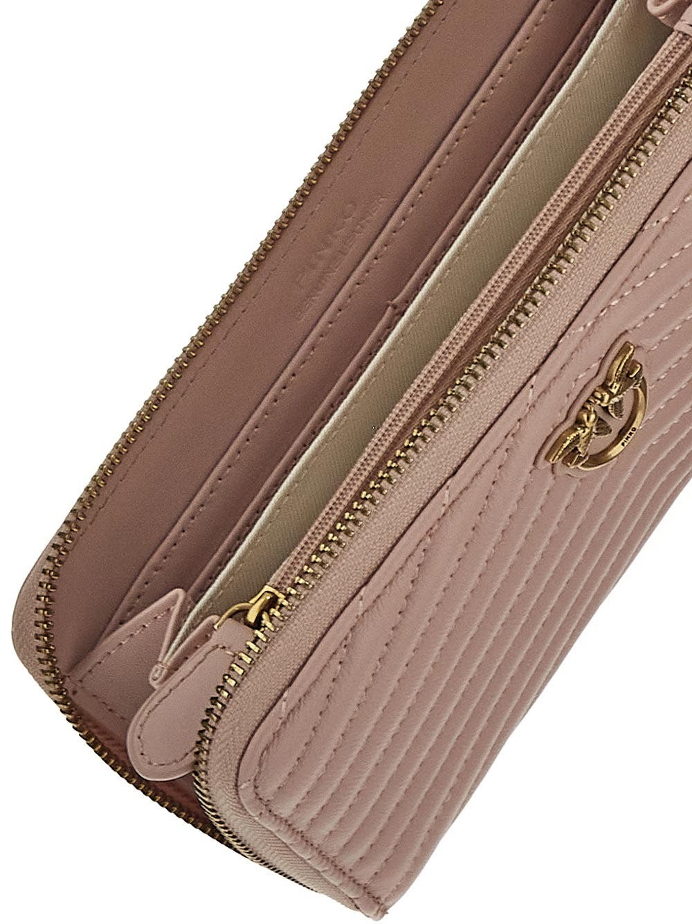 Pinko Taylor Portafoglio Con Cerniera, Trapunta Chevron, Nappa, Donna, Viaggio