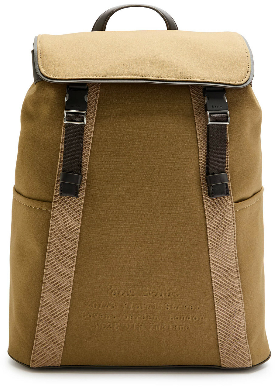 Paul Smith - Logo-Jacquard Webbing-Trimmed Textured-Leather