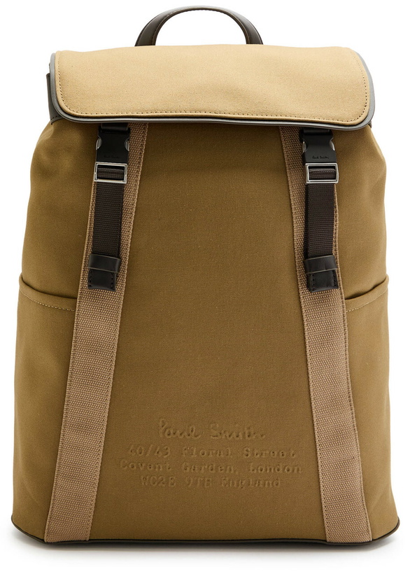 Photo: Paul Smith Canvas and Leather Backpack - Brown - One Size