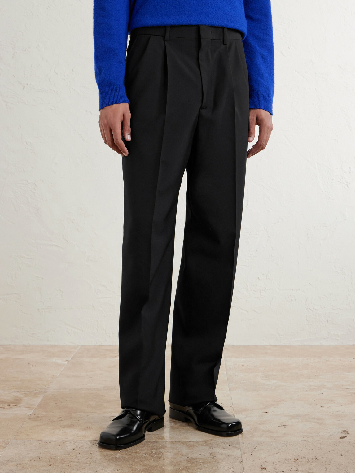 Jil Sander - Straight-Leg Pleated Virgin Wool Trousers - Black