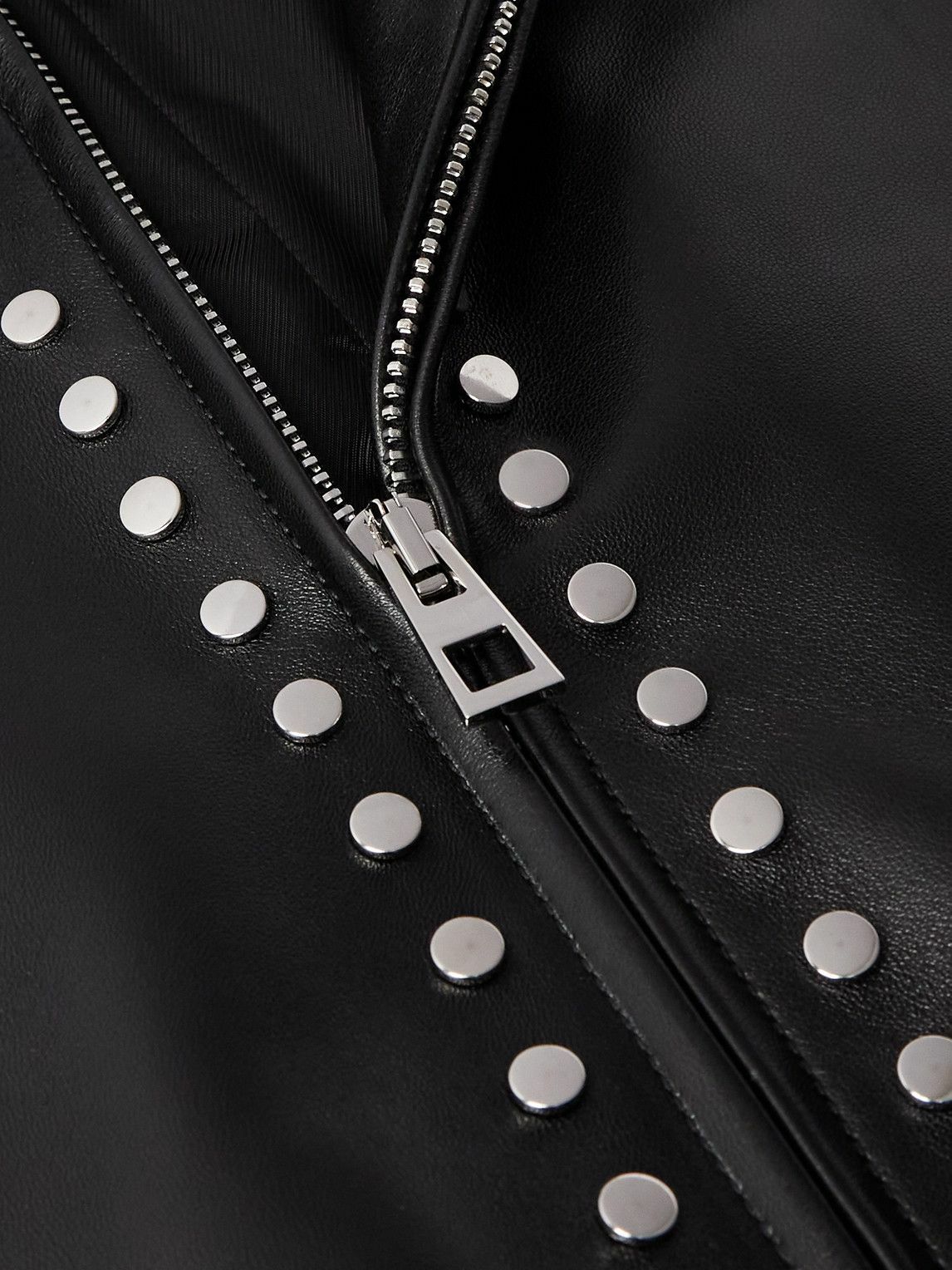 LOEWE - Studded Leather Bomber Jacket - Black
