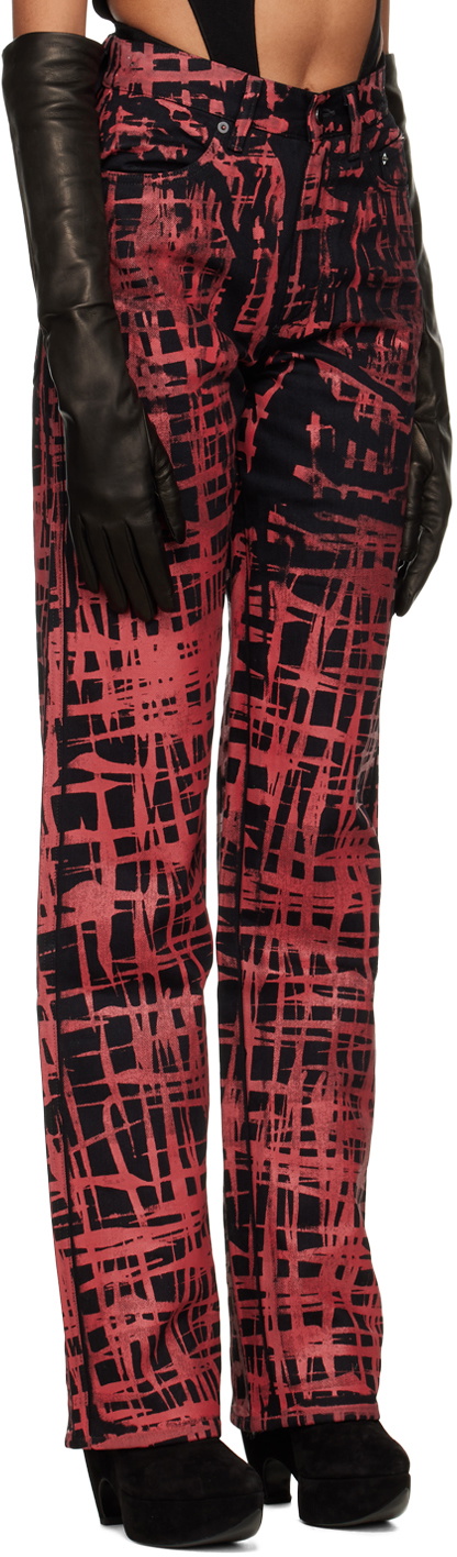 Maximilian Davis Black Scratch Check Jeans