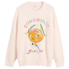 Casablanca Women's Character Intarsia Fluffy Crewneck in Pink