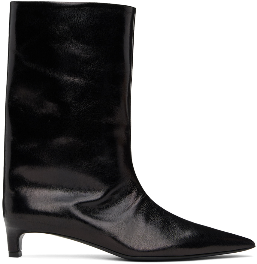 Jil Sander Black Leather Heeled Boots Jil Sander