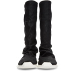 Rick Owens Black Oblique Sock High-Top Sneakers