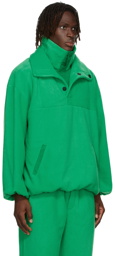 Situationist Reversible Green Satin & Fleece Jacket