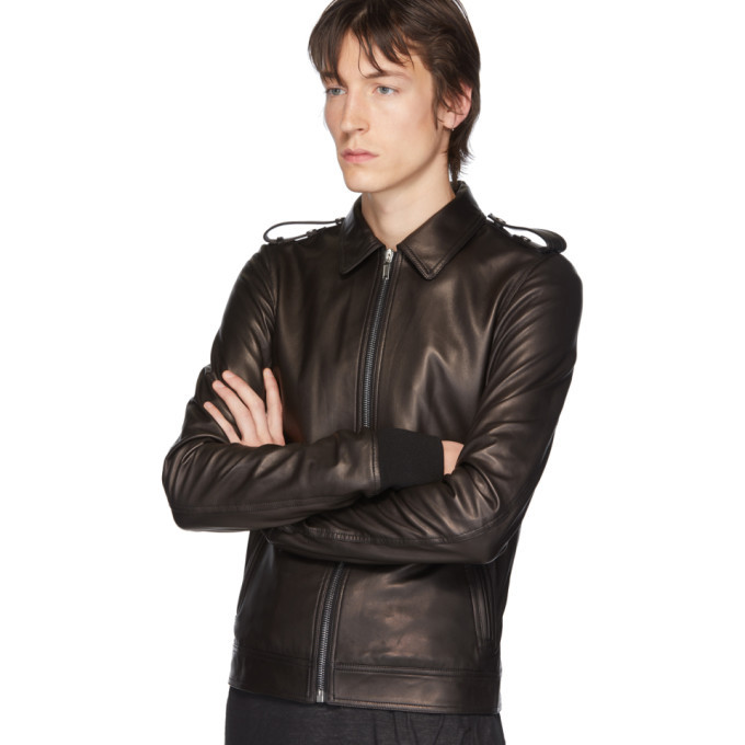 Rick Owens Black Leather Rotterdam Jacket Rick Owens