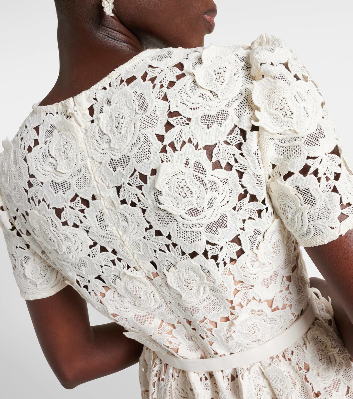 関税込【Self-portrait】Floral lace dress White Flower Lace Midi Dress – self-portrait-US