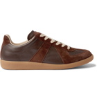 MAISON MARGIELA - Replica Leather and Suede Sneakers - Brown