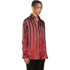 Givenchy Black and Red Formal Striped Shirt