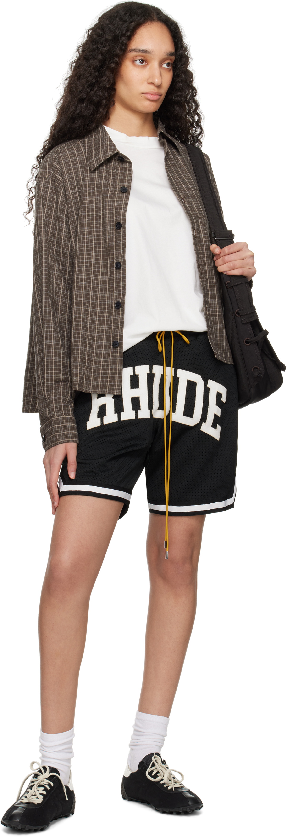 Rhude Black 'Rhude' Collegiate Basketball Shorts