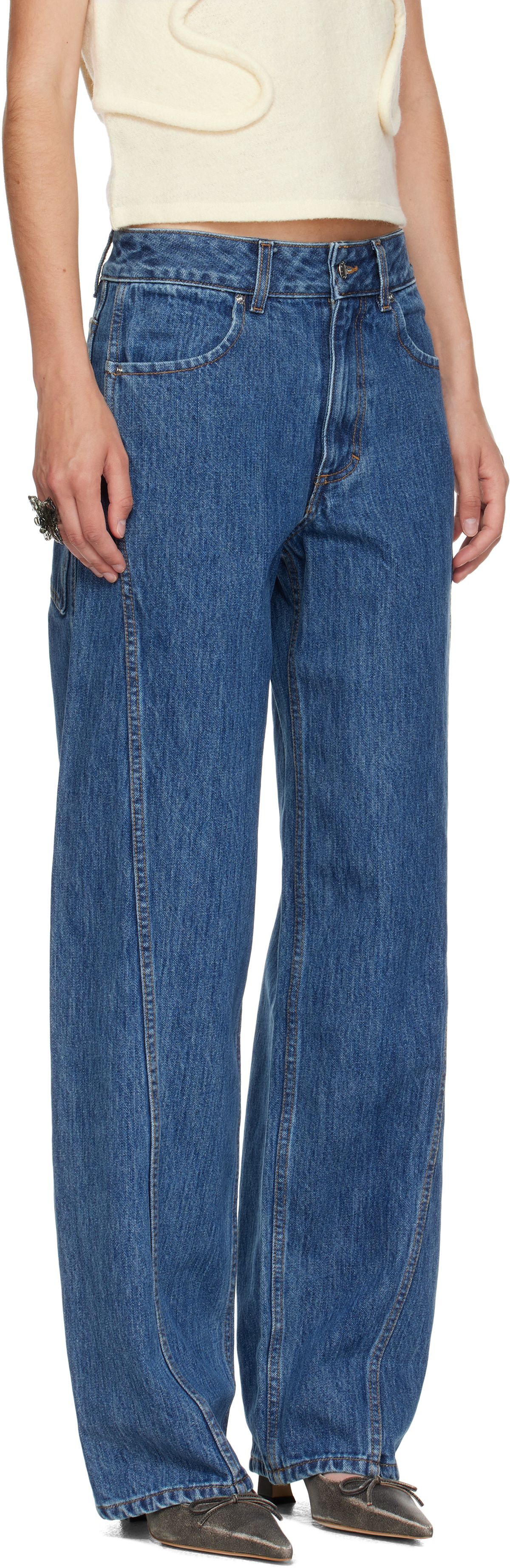 Eckhaus Latta Blue Bend Jeans