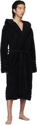 Balenciaga Black Terrycloth Resorts Robe