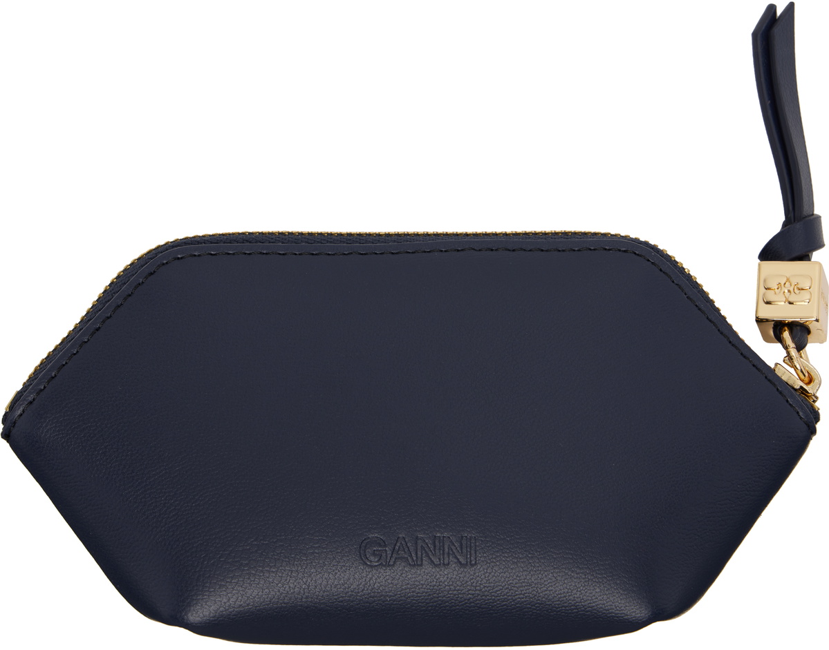 GANNI Navy Bou Bear Coin Pouch
