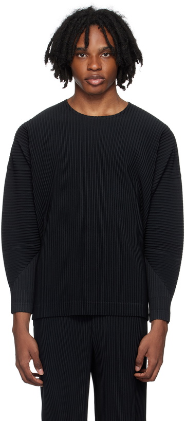 Photo: HOMME PLISSÉ ISSEY MIYAKE Black Aerial Long Sleeve T-Shirt