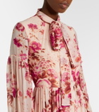 Erdem Floral neck-tie silk voile gown