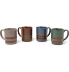 Pendleton - Camp Stripe Set of Four Printed Ceramic Mugs - Multi