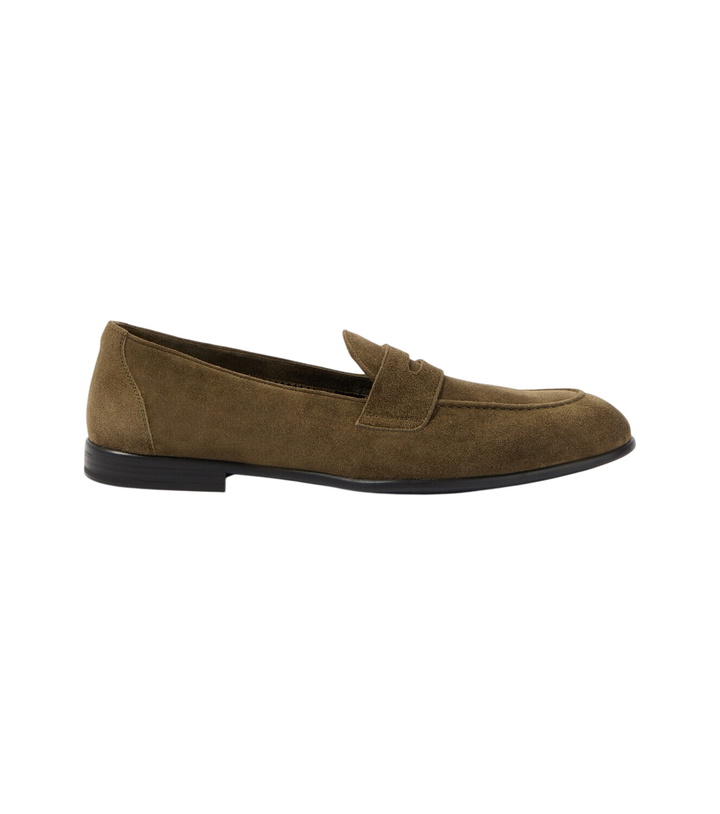 Photo: Brioni Suede penny loafers