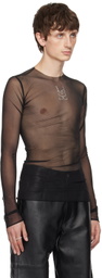 Ludovic de Saint Sernin Black Crystal Long Sleeve T-Shirt