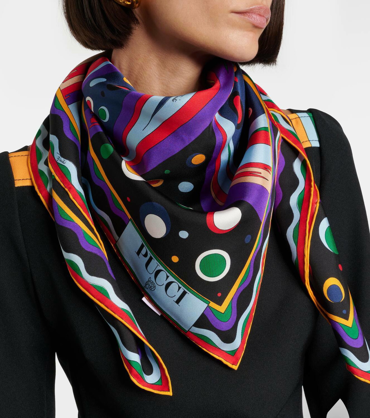 Foulard Emilio Pucci Neuf – Soie, Imprimé Coloré, Style Bandana/carré, Femme
