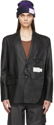 Feng Chen Wang Black Sheepskin Deconstructed Jacket
