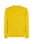 MC2 Saint Barth Man Crewneck Yellow Sweater With St. Barth Embroidery