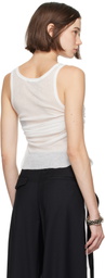 Ann Demeulemeester White Mara Wrinkled Cropped Tank Top