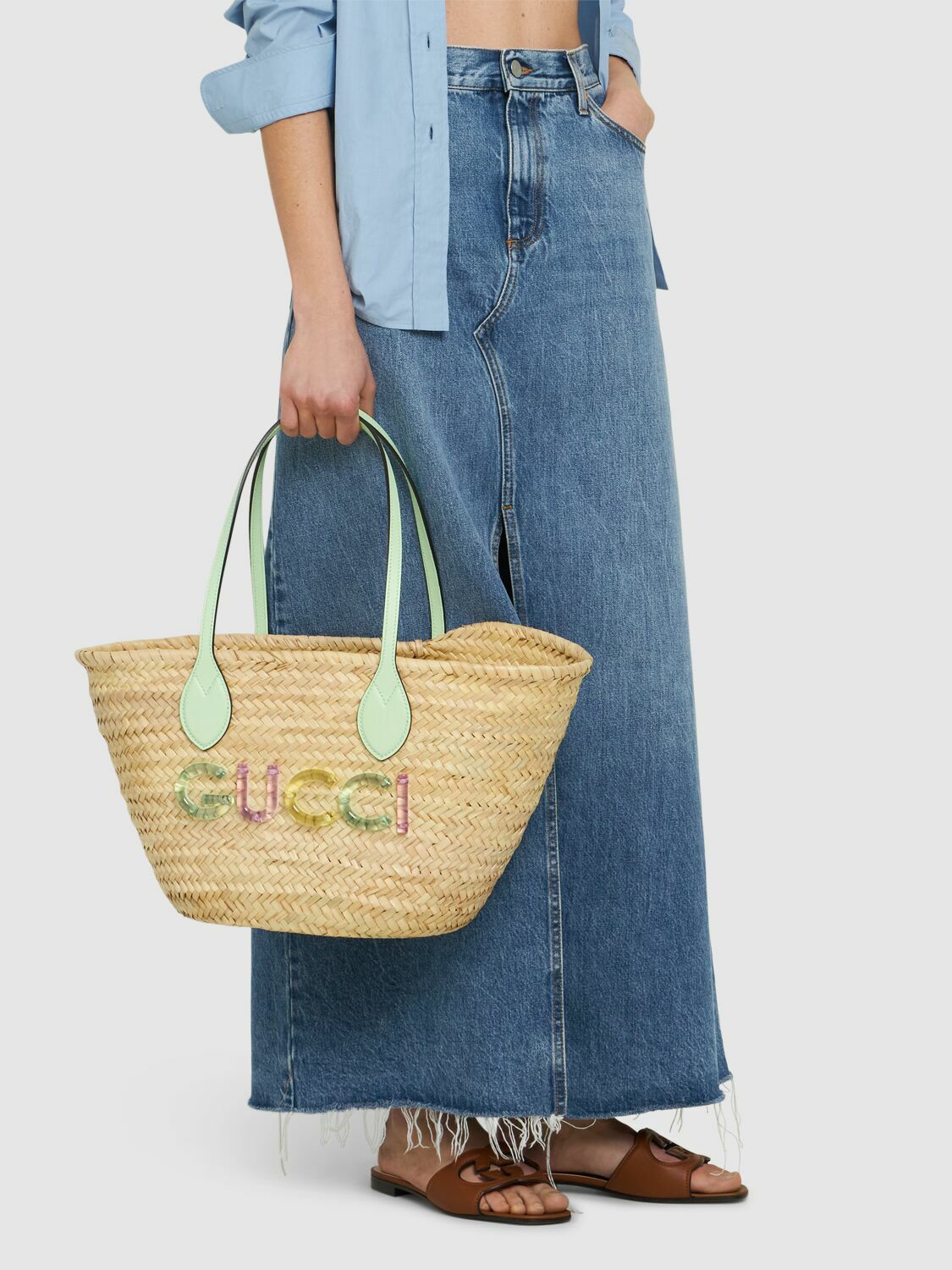 GUCCI Summer Raffia Tote Bag