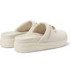 Gucci - Horsebit Suede-Trimmed Perforated Leather Sandals - Men - Cream