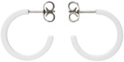 MM6 Maison Margiela White Minimal Logo Hoop Earrings