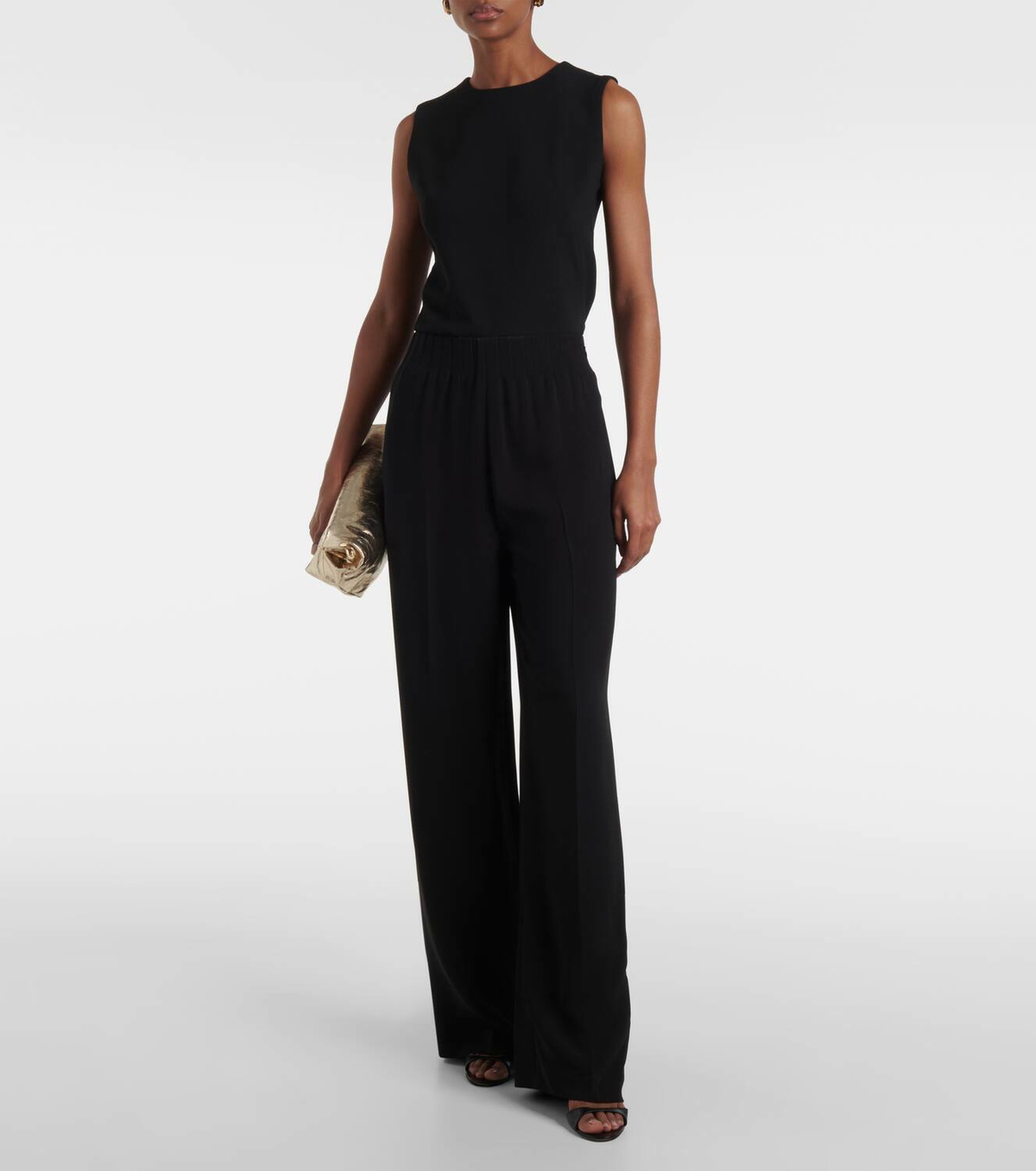 Fforme Maud high-rise silk cady wide-leg pants