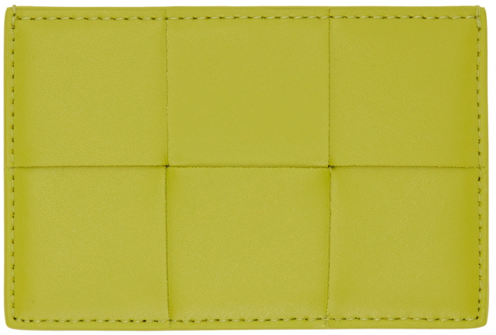 Photo: Bottega Veneta Yellow Intrecciato Credit Card Holder