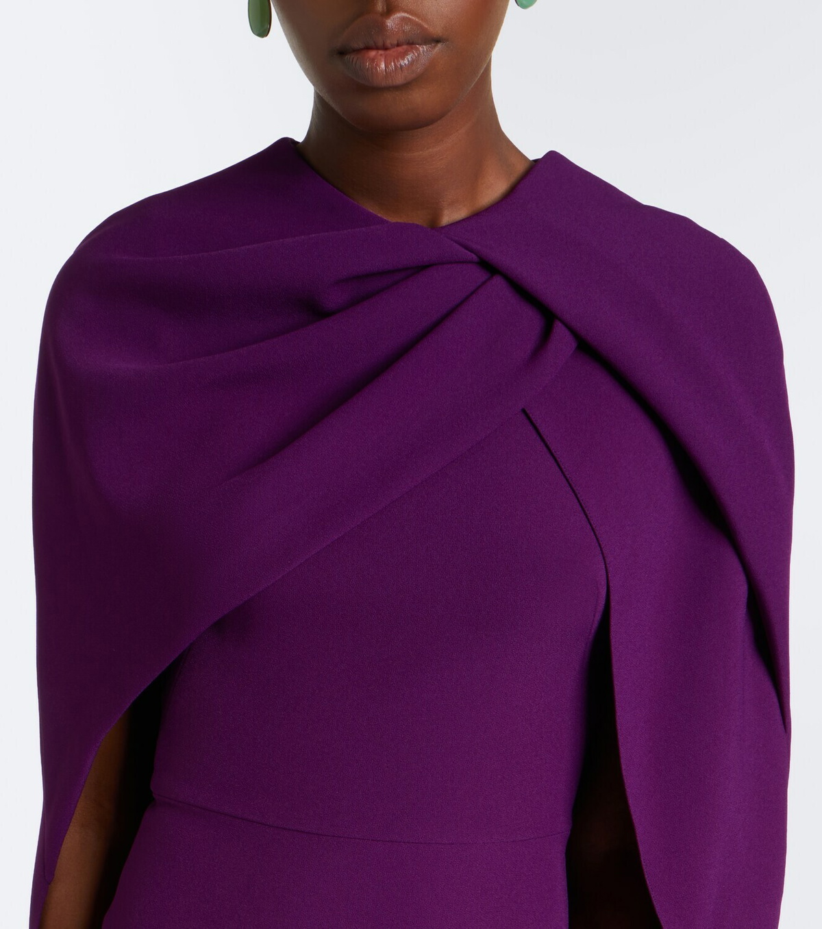 Safiyaa Oria caped crêpe midi dress