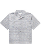 4SDesigns - Convertible-Collar Printed Cotton and Lyocell-Blend Shirt - Blue