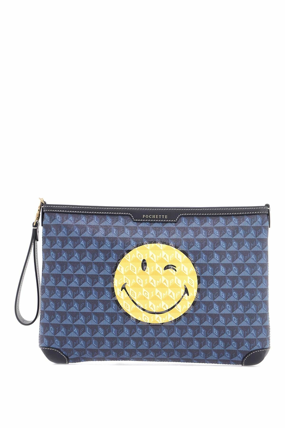 ANYA HINDMARCH i am a plastic bag eyes pochette Blue Anya Hindmarch