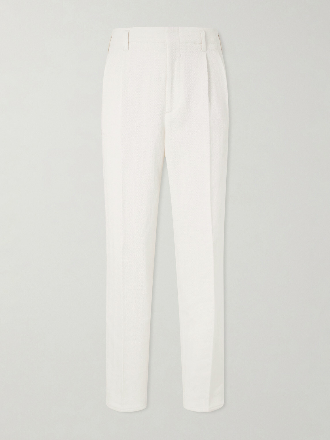 Brunello Cucinelli - Cotton and Linen-Blend Trousers - White