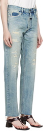 Fear of God Blue Repaired Classic 5 Pocket Jeans