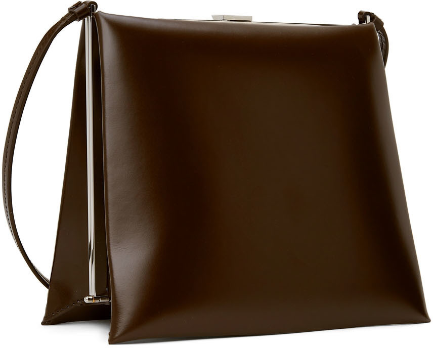 Jil Sander Brown Small Trace Shoulder Bag Jil Sander